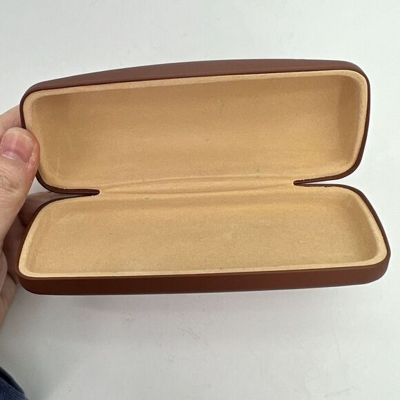 Longchamp Sunglasses Eyeglasses Case Only Clamshell Brown Hardcase - Picture 4 of 4